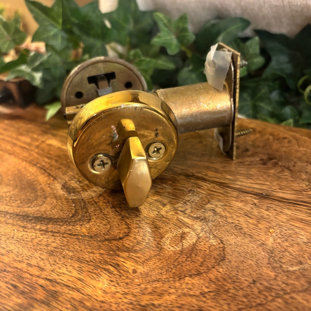 Last chance • Vintage Brass Dead Bolt Lock (no key)